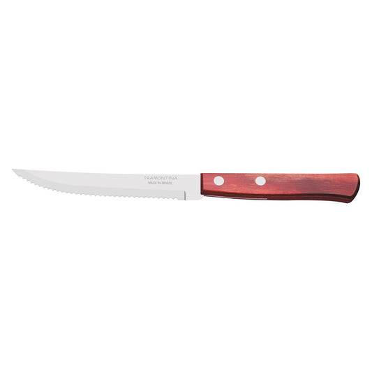 Steak Knife with Wood Handle, 5-Inch Length, Red