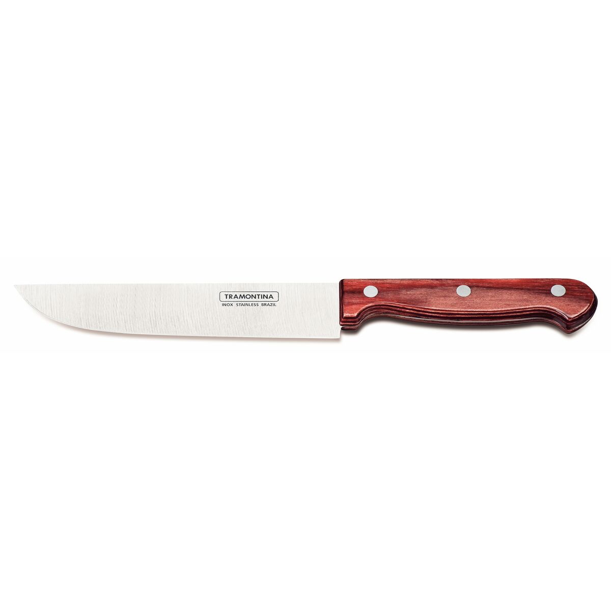 Polywood 6” Kitchen Knife – Ultra-Durable Stainless Steel Blade with Heat-Resistant Red Wooden Handle – Versatile for Meat, Fruits & Vegetables – Dishwasher Safe – Pack of 12
