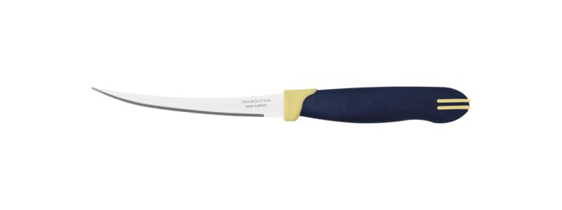 Multicolor 5" Tomato Knife, Stainless Steel Blade, Blue and Cream Polypropylene Handle, Dishwasher Safe, Durable and Sharp