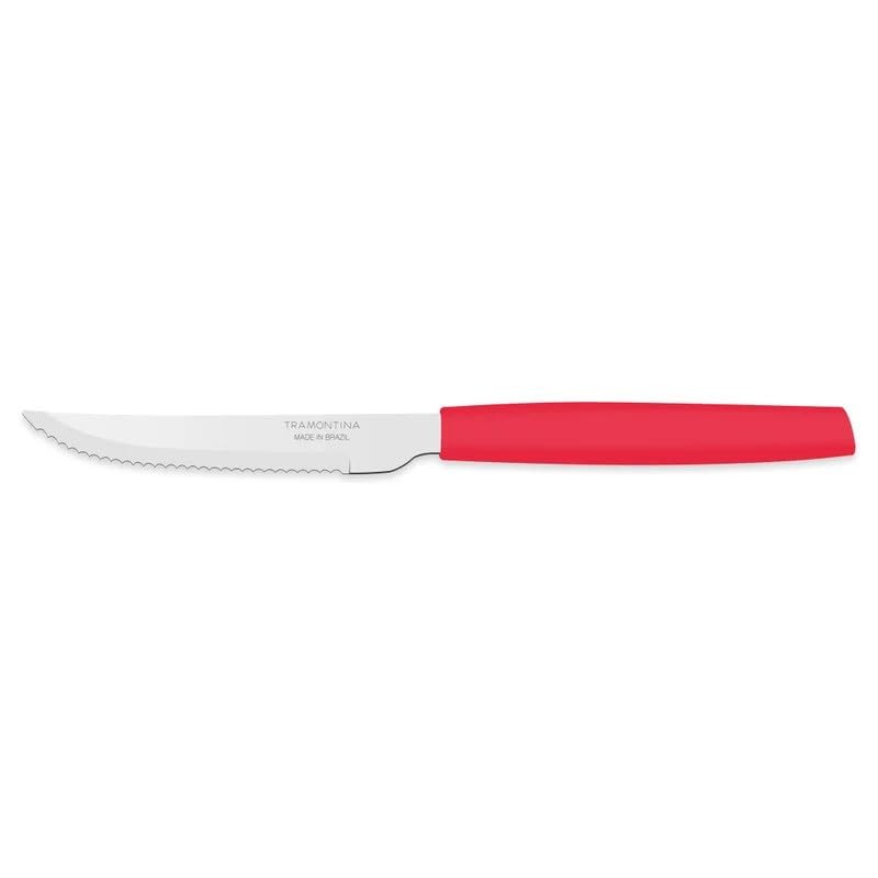 Munich 12-Piece Barbecue Knife Set - High-Durability Stainless Steel, Comfortable Polypropylene Handles, Long-Lasting Quality - Red - Designed for High Performance and Durability,