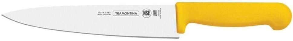 Professional Meat Knife – 10-Inch Stainless Steel Blade with Yellow Textured Polypropylene Handle – Heavy-Duty Design