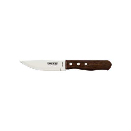 Jumbo Steak Knife 5", Premium Stainless-Steel Blade, Durable Natural Wood Handle, Ultra-Sharp Serrated Edge, Ideal for Meat, BBQ, and Home Dining