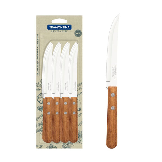 Steak Knife – 5-Inch Stainless Steel Blade with Wooden Handle – Classic Design for Effortless Meat Cutting