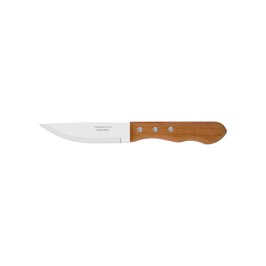 Jumbo Steak Knife – Pack of 12 – 5 Stainless Steel Blade with Serrated Edge – Riveted Wooden Handle – Durable & Sharp for Effortless Cutting