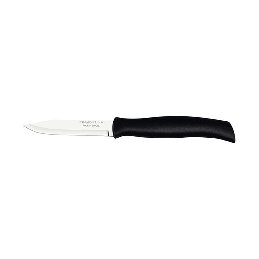 Athus 3-Inch Vegetable and Fruit Knife, Ultra-Sharp Stainless Steel Blade,Polypropylene Handle, Dishwasher Safe- Black - Pack of 12