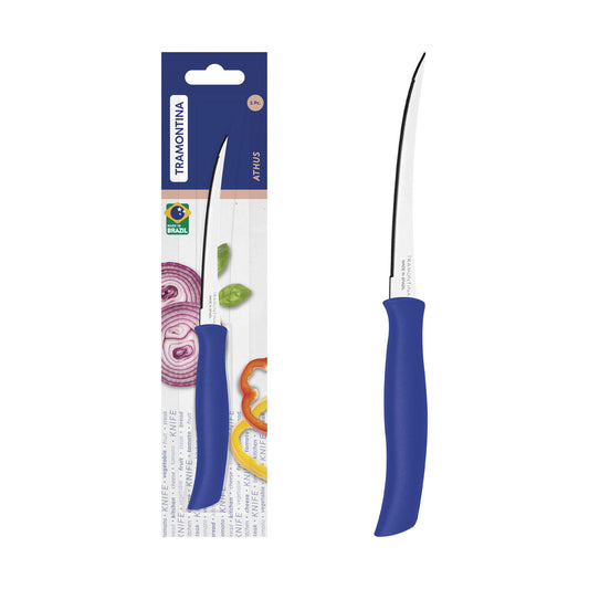 Athus 5" Tomato Knife, Sharp Stainless Steel Blade for Easy Slicing, Ergonomic Polypropylene Handle, Multipurpose Vegetable Knife, Dishwasher Safe - Blue