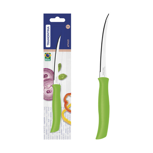 Serrated Tomato Knife with Handle, 5-Inch Length, Green