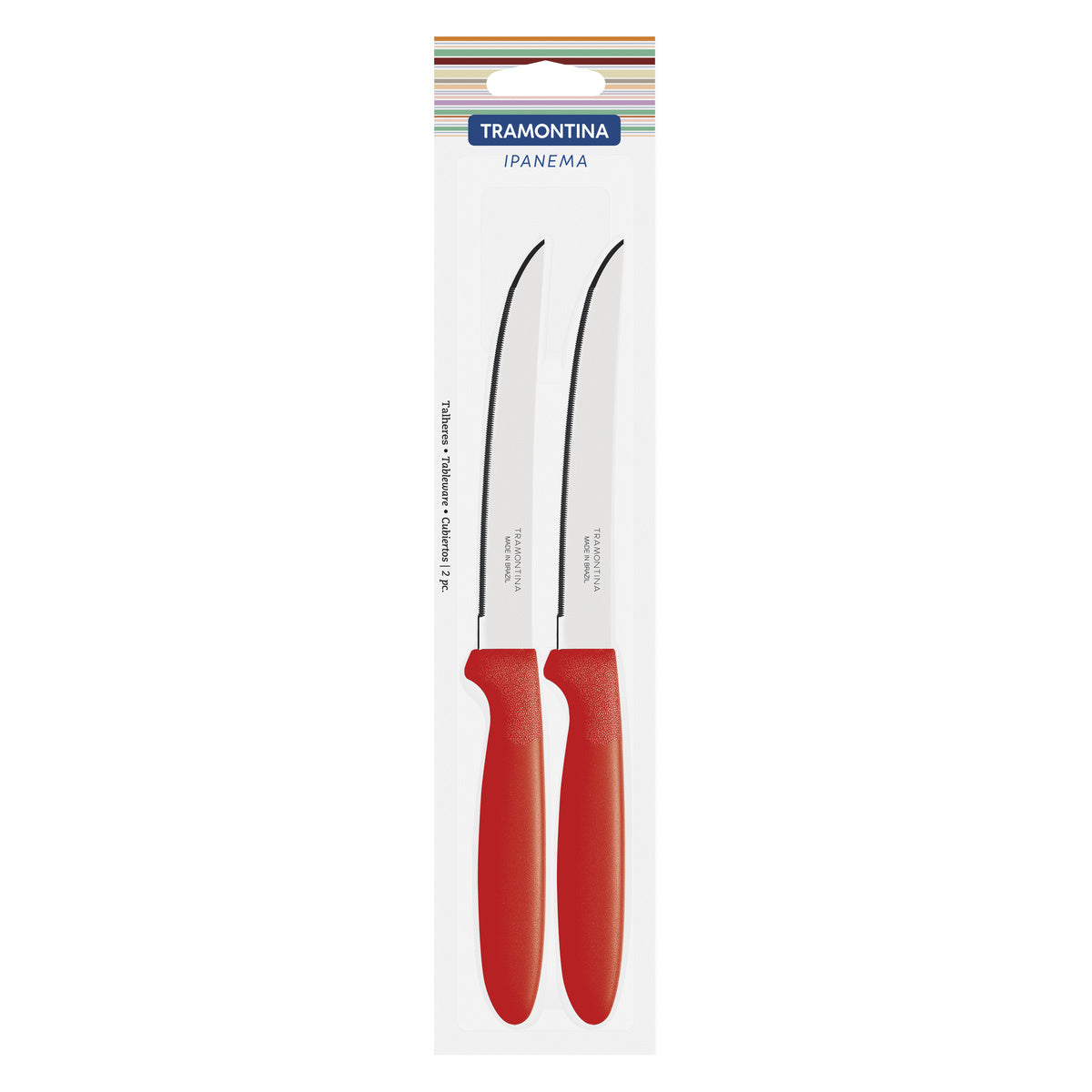 Ipanema Steak Knife Set – 2 Pieces – Stainless Steel Blades with Polypropylene Handles – Ideal for Meat & BBQ