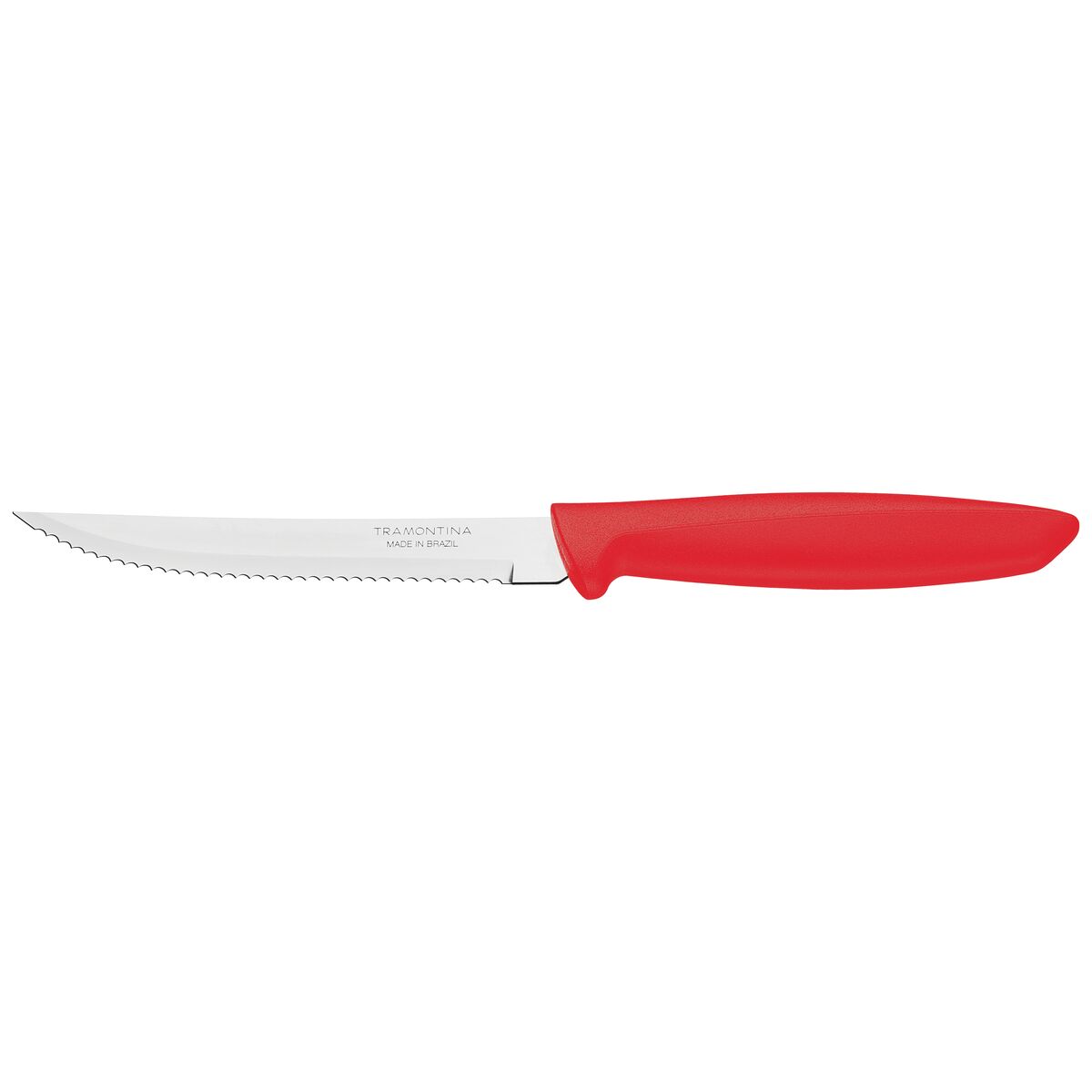 Plenus 5 Inch Steak Knife, Stainless Steel Blade for Precision Cutting, Durable Red Polypropylene Handle, Ideal for Kitchen, BBQ, Dining, and Everyday Use