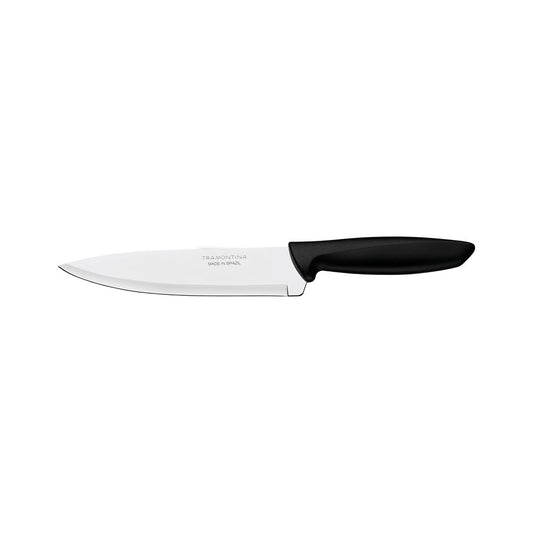 Plenus Chef's Knife, 7 Inch Stainless Steel Blade, Black Polypropylene Handle, Sharp Kitchen Knife for Cutting, Chopping & Slicing, Durable & Lightweight Design - Pack of 12