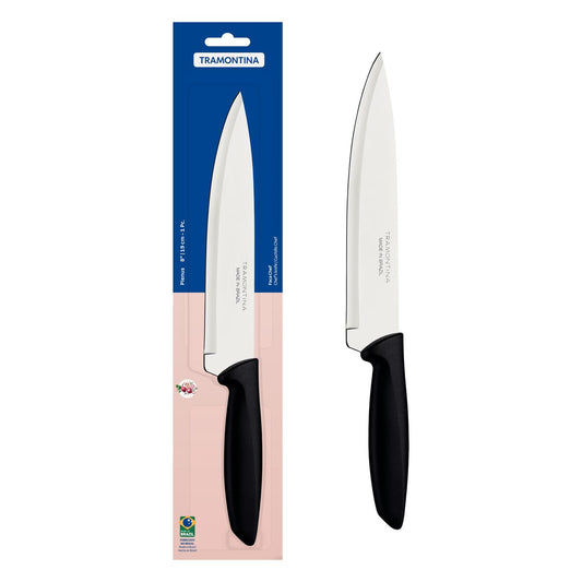 Plenus Stainless Steel Chef Knife with Handle, 8-Inch Blade, Black - Designed for High Performance and Durability, Ideal for Professional and Home Kitchens, Precision Crafted for