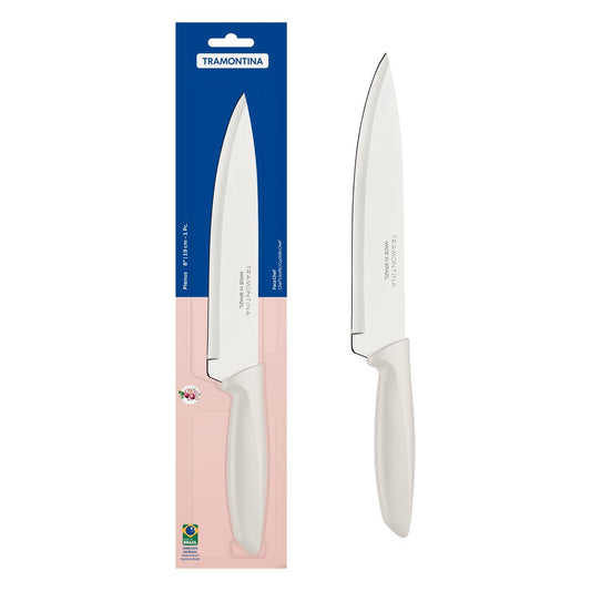 Plenus Stainless Steel Chef Knife with Handle, 8-Inch Blade, White