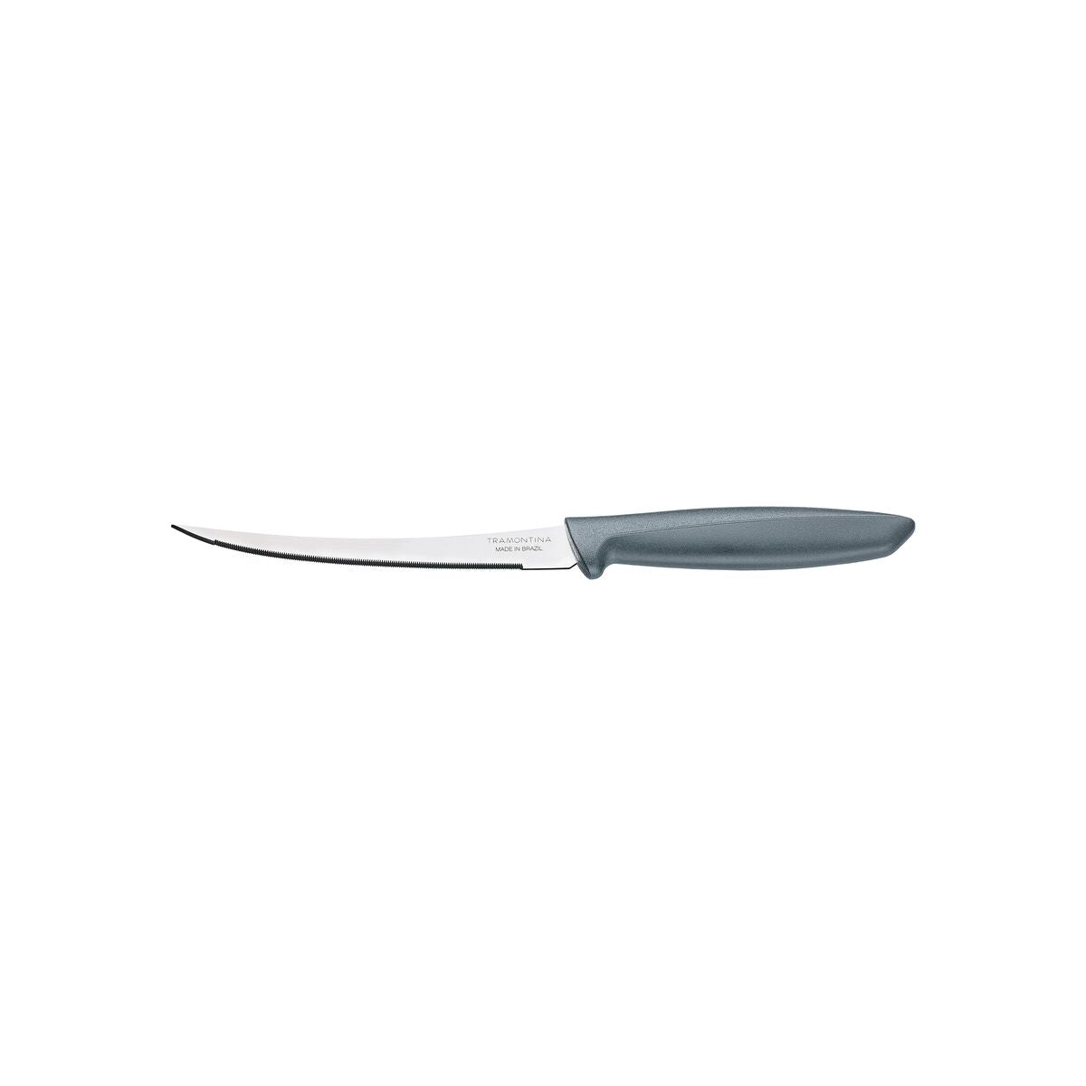 Plenus 5" Tomato Knife, Stainless Steel Blade, Grey Polypropylene Handle, Dishwasher Safe, Perfect for Slicing Tomatoes and Soft Fruits - Pack of 12