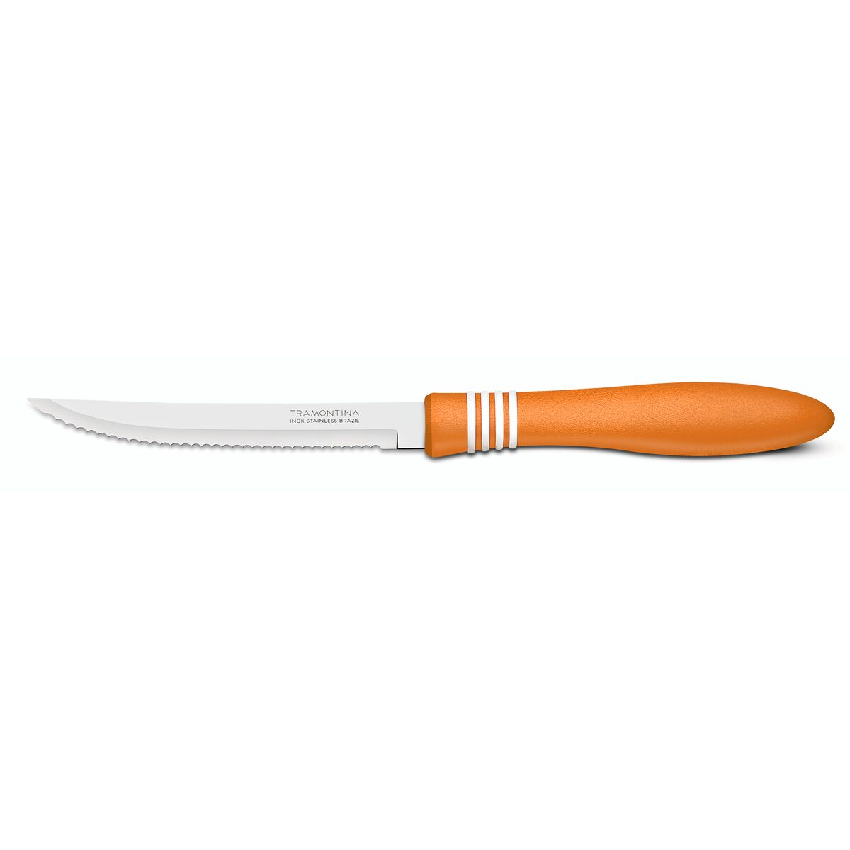 5-Inch Steak Knife – Stainless Steel Blade with Orange Polypropylene Handle – Sharp, Durable, and Comfortable for Steak, BBQ, and Kitchen Use – 1 Piece