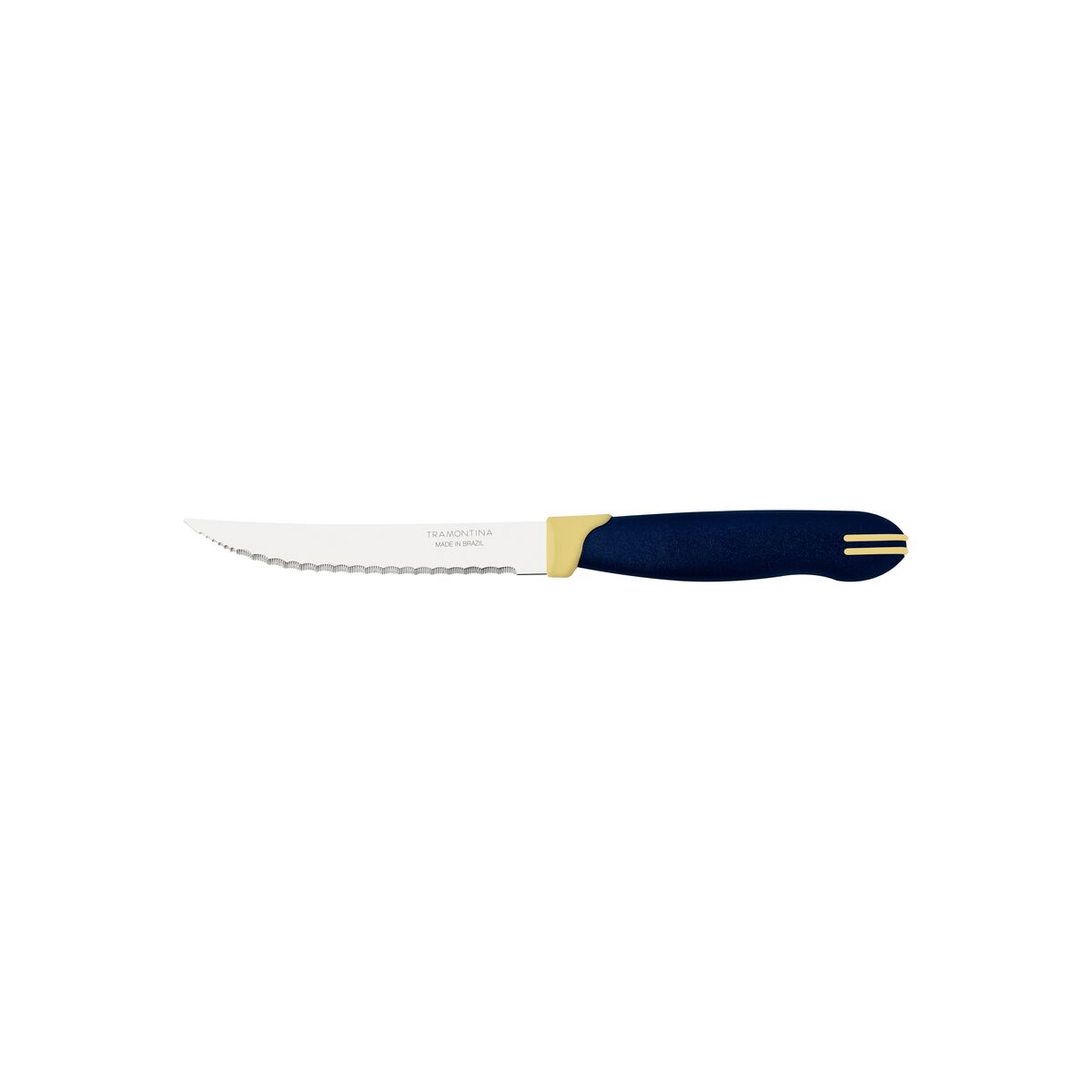 Multicolor 5" Steak Knife, Micro-Serrated Edge Stainless Steel Blade, Blue and Cream Polypropylene Handle, Dishwasher Safe, Durable and Precise - Pack of 12