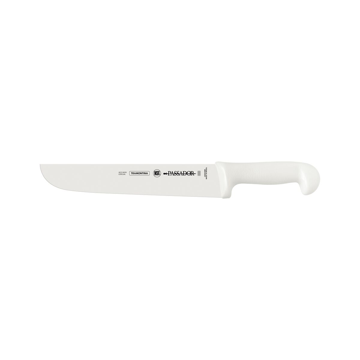Professional 10" Carving Knife, Stainless Steel Blade, White Polypropylene Handle