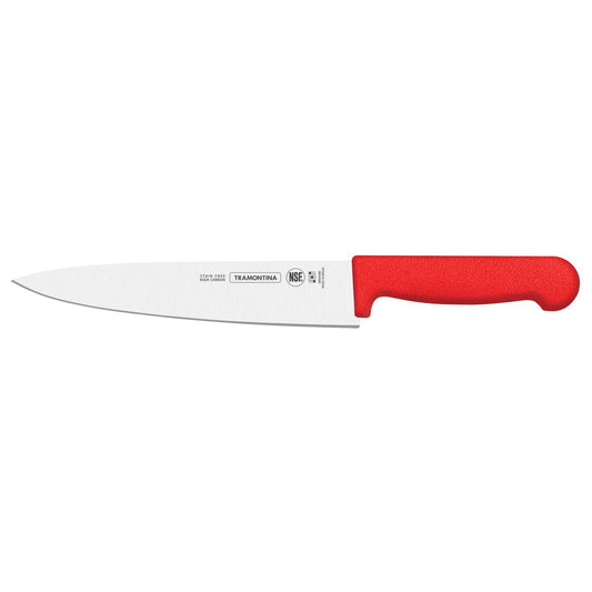 Professional Master 8" Chef’s Knife – High-Carbon Stainless Steel Blade with Ergonomic Red Polypropylene Handle – Ultra-Sharp, Ideal for Meat, Vegetables & Kitchen Prep