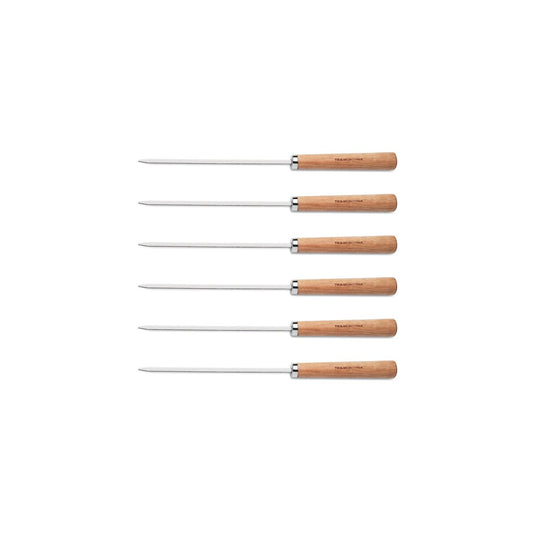 Set of Churrasco Skewers, Stainless Steel, 40 cm Length, Easy to Clean, Heat Resistant, Meat Serving Set, Includes 6 Pieces