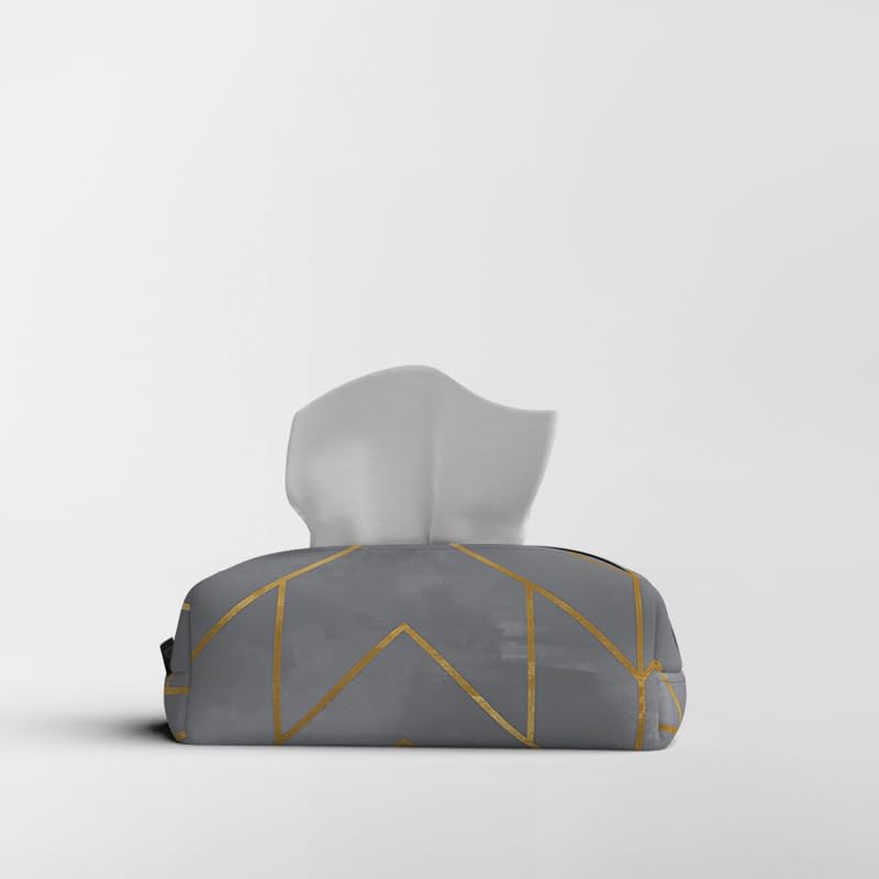 Fabric Tissue Box Cover Premium Fabric Tissue Holder With Leather Layer Inside for Home, Office, and Car Durable and Elegant Tissue Dispenser for Standard Tissue Boxes