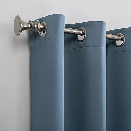 Petrol Blue Blackout Curtains - steel Grommets - thermal Insulated fabric – for room darkness – 1 panel
