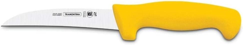 Stainless Steel Poultry Wing Cutting Knife Professional with Yellow Textured Polypropylene Handle, 5-inch Blade Length