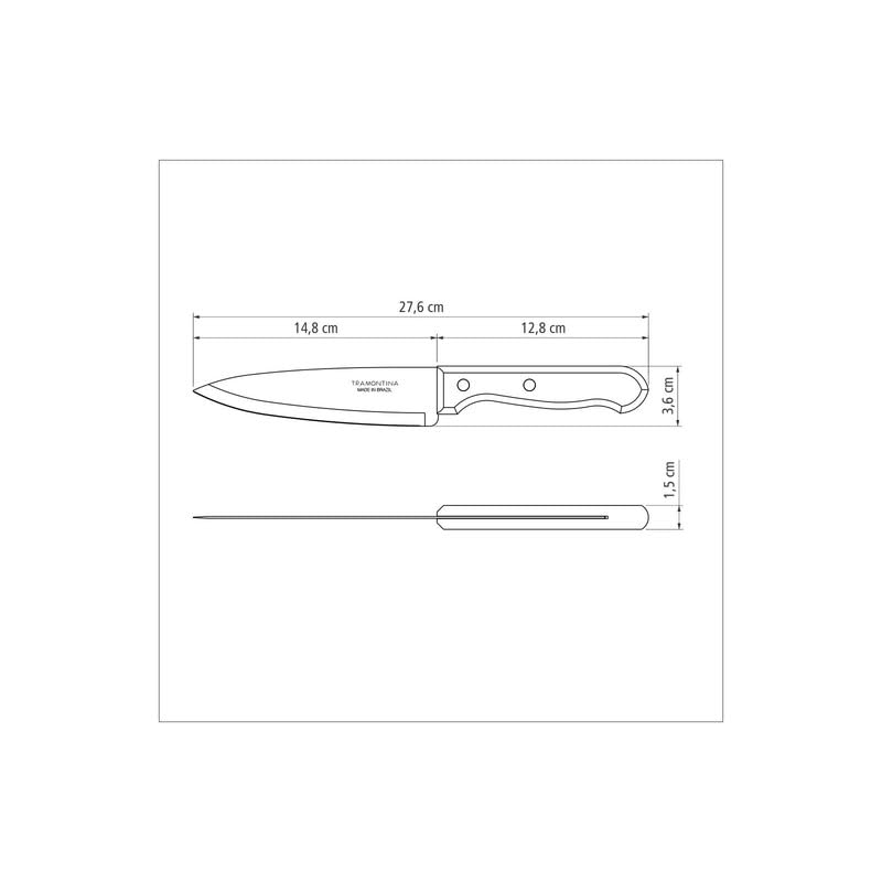 Dynamic Chef's Knife – Pack of 12 – Stainless Steel Blade with Natural Wood Handle – Versatile, Durable & Sharp for Daily Use