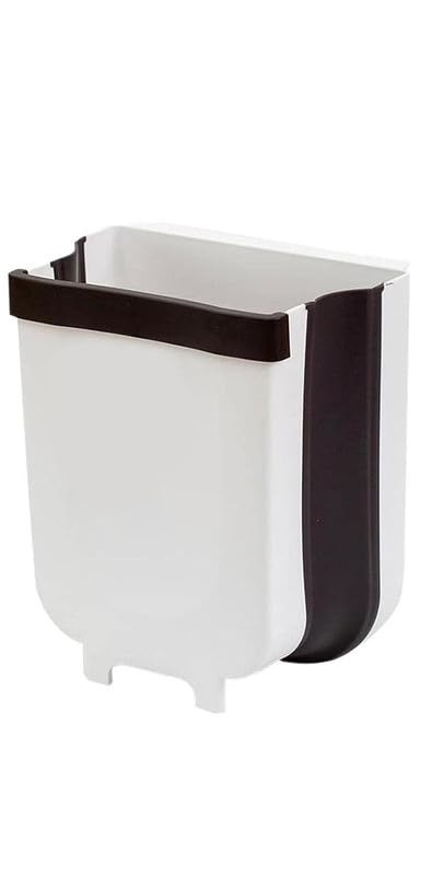 Hanging Trash Can for Kitchen Cabinet Door - 9L Waste Container, Plastic Bin for Cabinet Door, Kitchen Drawer, Bedroom, Room, Car, Home, Office