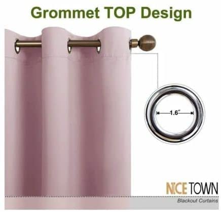 Pink Blackout Curtains - steel Grommets - thermal Insulated fabric – for room darkness – 1 panel