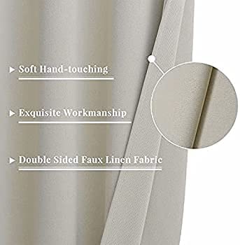 Off White Blackout Curtains - Steel Grommets - Thermal Insulated Fabric – For Room Darkness – 1 Panel