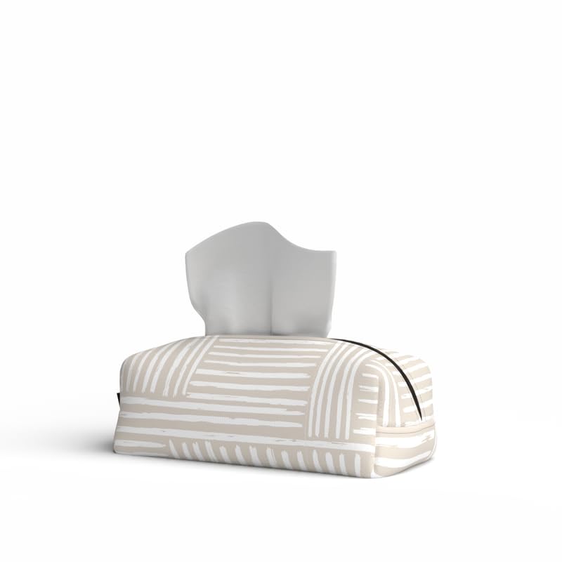 Fabric Tissue Box Cover Premium Fabric Tissue Holder With Leather Layer Inside for Home, Office, and Car Durable and Elegant Tissue Dispenser for Standard Tissue Boxes