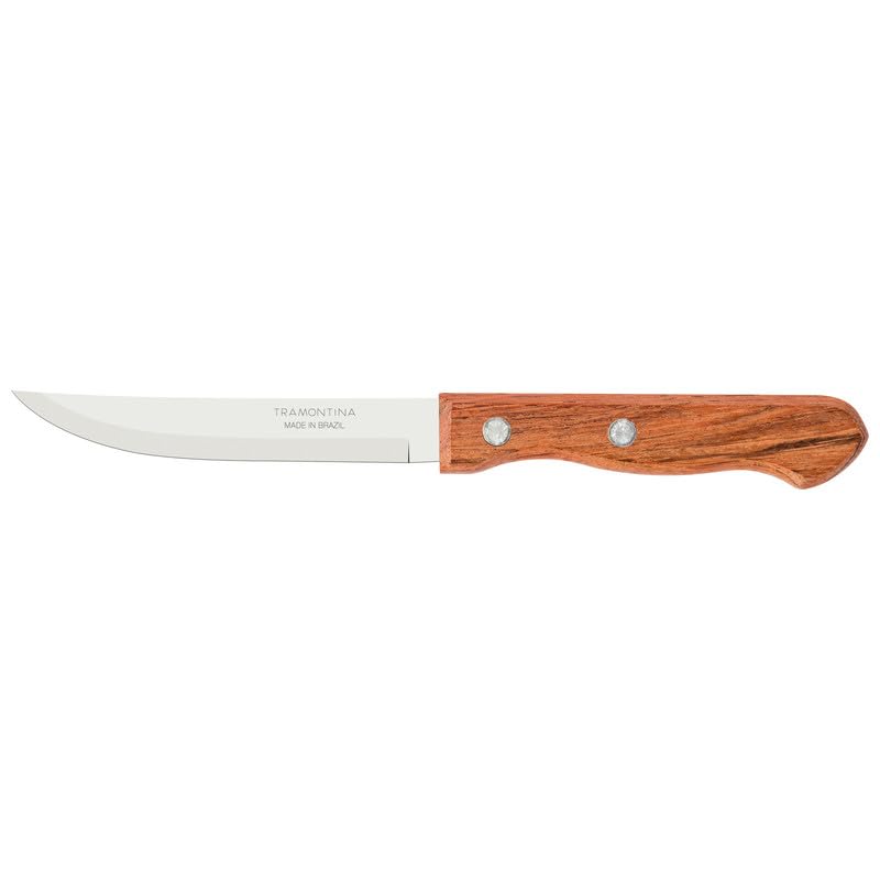 Dynamic 4" – Stainless Steel Blades with Natural Wood Handles & Aluminum Rivets – Durable & Rustic Design for Dining - 12-Piece Steak Knife Set