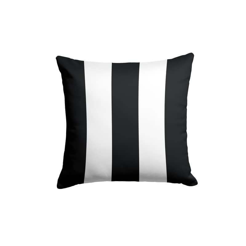 Stripes Cushion Cover, a timeless decorative pillow in a Black & White linear pattern, 40x40 cm, ideal for creating a chic, modern, and visually appealing accent on any couch or bed