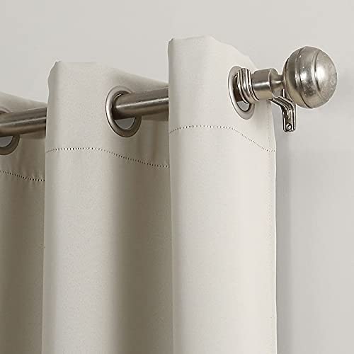 Off White Blackout Curtains - Steel Grommets - Thermal Insulated Fabric – For Room Darkness – 1 Panel