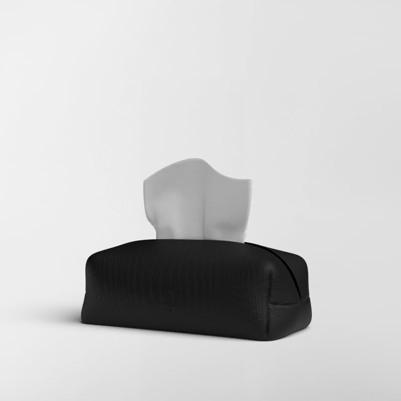 Leather Tissue Box Cover Premium Faux Leather Tissue Holder for Home, Office, and Car Durable and Elegant Tissue Dispenser for Standard Tissue Boxes