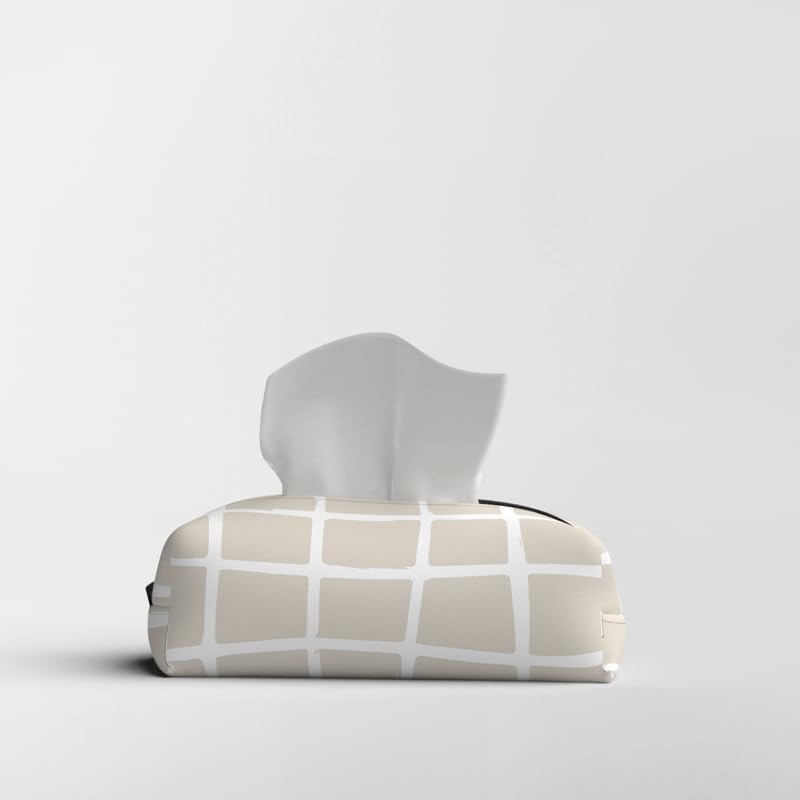 Fabric Tissue Box Cover Premium Fabric Tissue Holder With Leather Layer Inside for Home, Office, and Car Durable and Elegant Tissue Dispenser for Standard Tissue Boxes