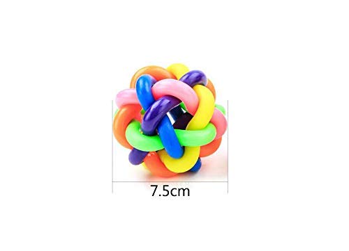 Dog toy ball rubber with bell pet toy for pet training playing chewing