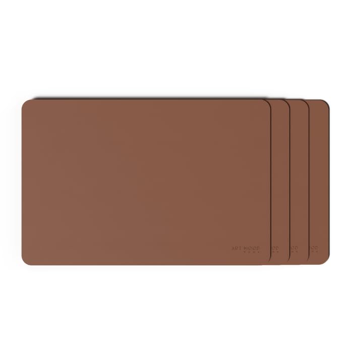 Premium Leather Placemats Set – Elegant Havan Brown, Heat-Resistant, Waterproof, Scratch-Resistant, Easy to Clean – Ideal for Dining & Coffee Tables