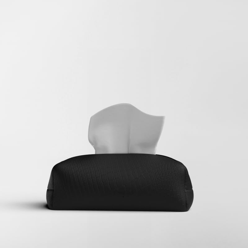 Leather Tissue Box Cover Premium Faux Leather Tissue Holder for Home, Office, and Car Durable and Elegant Tissue Dispenser for Standard Tissue Boxes