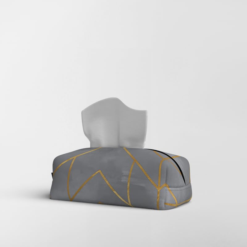 Fabric Tissue Box Cover Premium Fabric Tissue Holder With Leather Layer Inside for Home, Office, and Car Durable and Elegant Tissue Dispenser for Standard Tissue Boxes