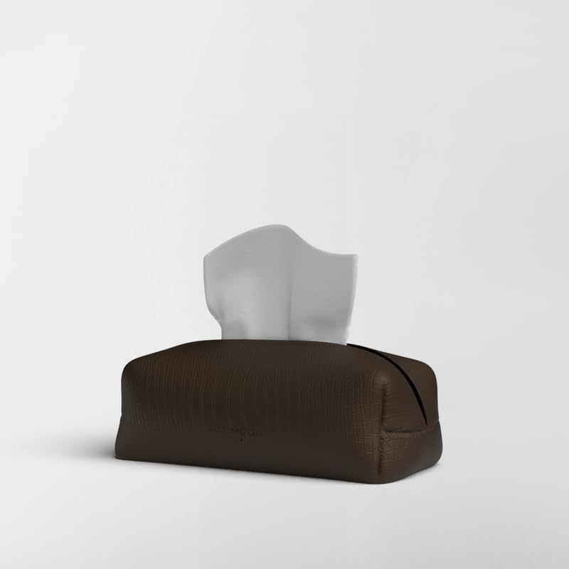 Leather Tissue Box Cover Premium Faux Leather Tissue Holder for Home, Office, and Car Durable and Elegant Tissue Dispenser for Standard Tissue Boxes
