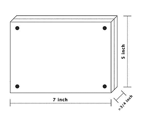 3-Pack Acrylic 5x7 Picture Frames, Double-Sided Magnetic Photo Display Stand for Desktop, Frameless Clear Frames for Family Wedding Baby Shower Photos, Freestanding Acrylic Block Frame