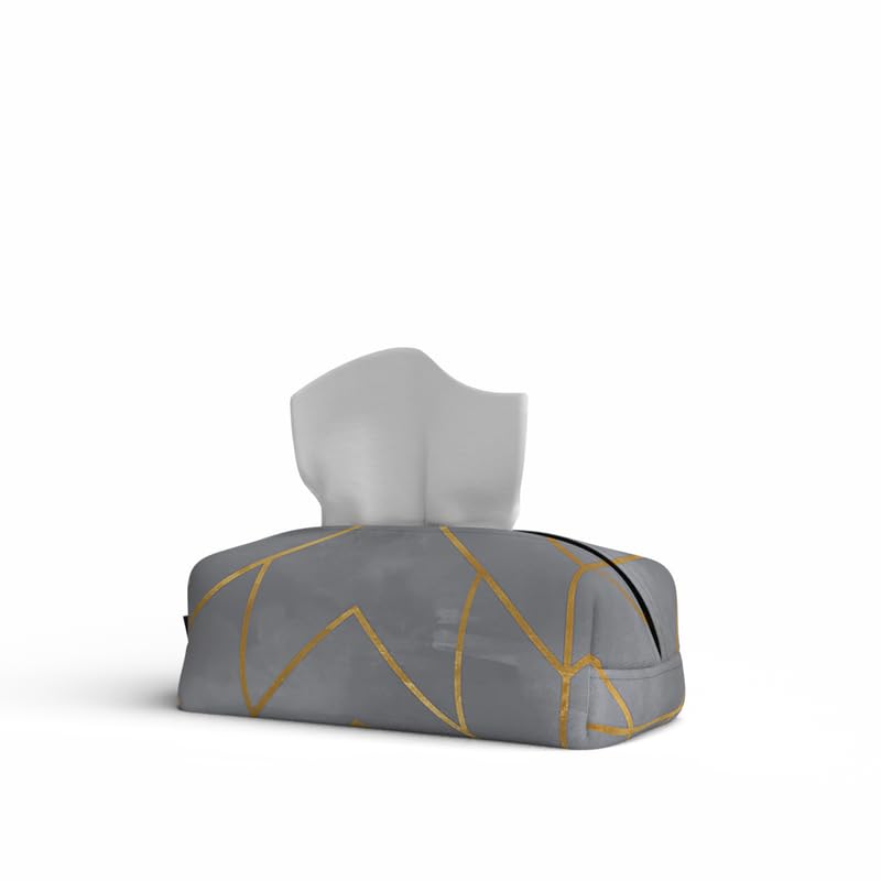Fabric Tissue Box Cover Premium Fabric Tissue Holder With Leather Layer Inside for Home, Office, and Car Durable and Elegant Tissue Dispenser for Standard Tissue Boxes