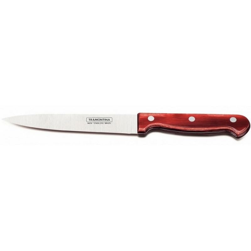 Knife, Professional Chef Knife with Wooden Handle, 6-Inch Stainless Steel Blade, Red Handle, Durable Kitchen Knife for Precise Cutting, Ideal for Home and Commercial Use