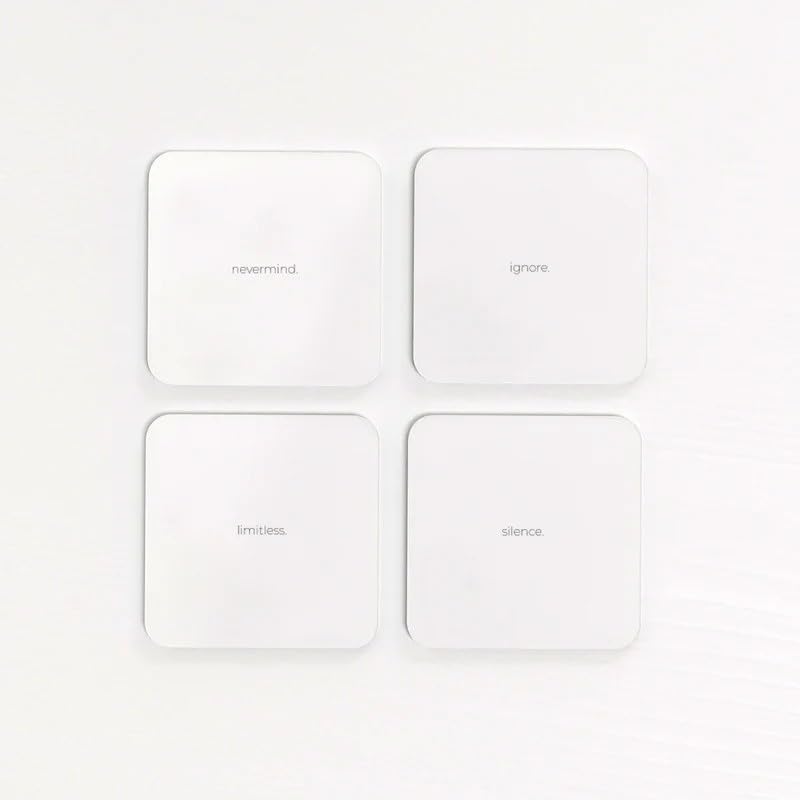 Acrylic Coaster Set of 4, 9×9 cm, Heat and Moisture Resistant Drink Coasters, Mountain Landscape Design, Acrylic for Coffee Tables Desks Dining Decor, Set of Decorative Mats