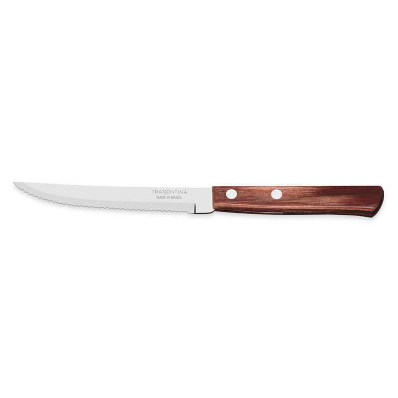Steak Knife with Wood Handle, 5-Inch Length, Red