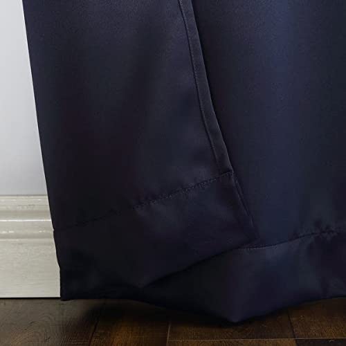 Navy Blackout Curtains - steel Grommets - thermal Insulated fabric – for room darkness – 1 panel