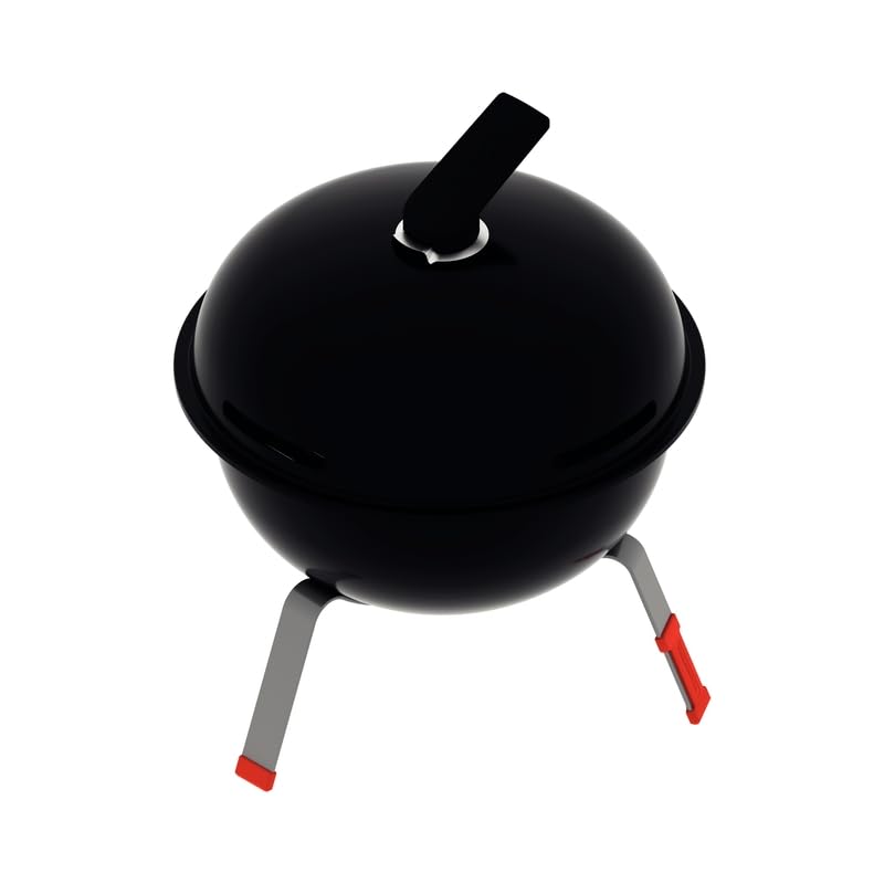 Compact Charcoal Grill – Portable, with Enameled Lid & Stainless Steel Grate, Perfect for Easy Barbecues, Model TCP-320L