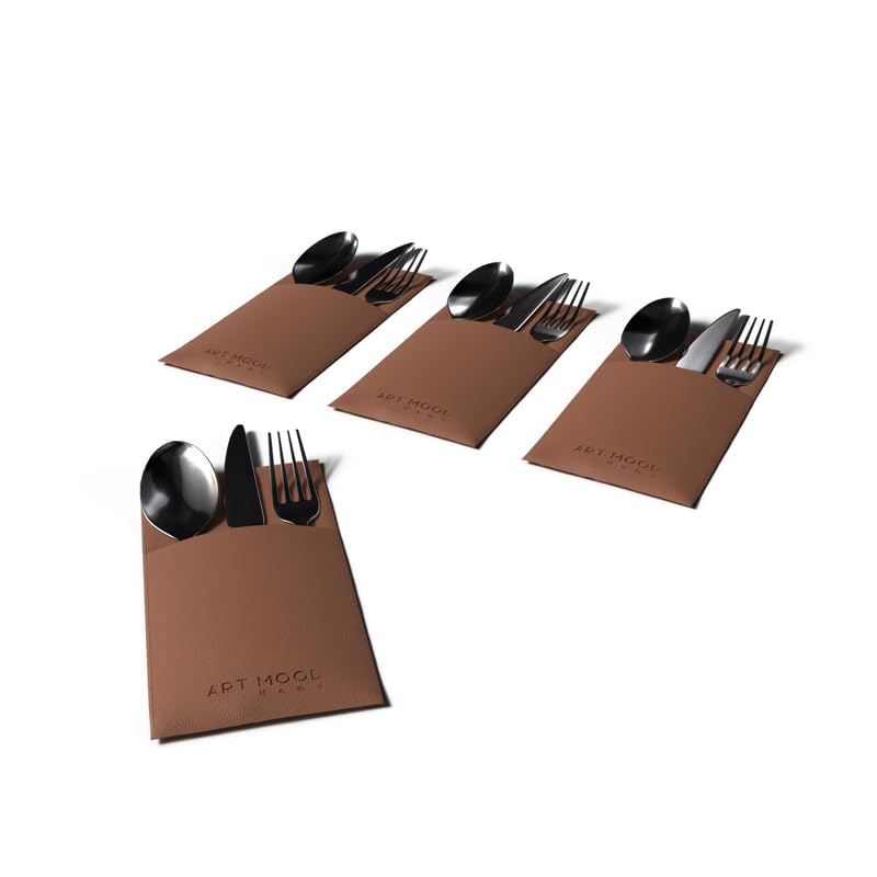 Leather Cover Holder - Set of 4 Cover Holders Durable for Dinner Plate, Dining Table