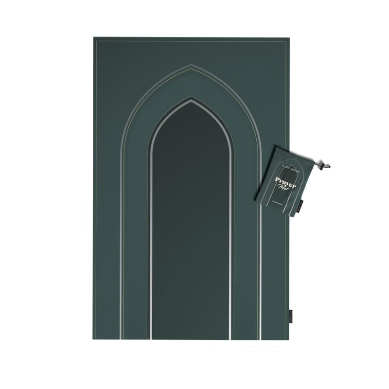 Waterproof Prayer Mat in a deep Dark Green, 68x117 cm, a durable and practical rug perfect for all conditions, easy to clean and ideal for outdoor use, travel, or daily prayers