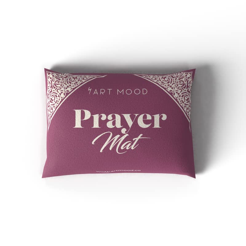 Velvet Prayer Mat in a deep Purple, 68x117 cm, a luxurious and soft rug with a classic dome design, perfect for creating a comfortable and dedicated space for your daily prayers